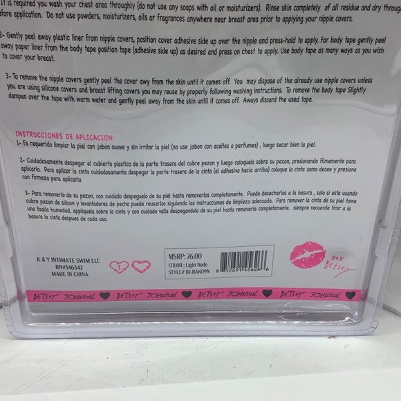 Betsey Johnson Bra Accessory Kit Silicone Disposable Nipple Covers Body Tape NEW - Picture 4 of 7